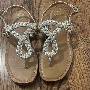 3/$15 Metallic Braided Kids Sandals